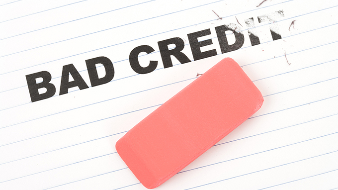 eraser and word bad credit